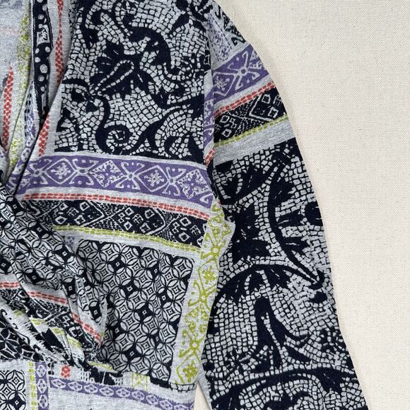 Catherine Andre Shawl Neck Blouse Top Women’s Small Mixed Print Art Long Sleeve - Picture 5 of 16
